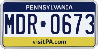 PA license plate MDR0673