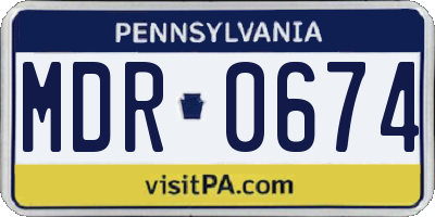 PA license plate MDR0674