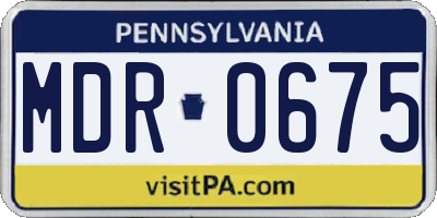 PA license plate MDR0675