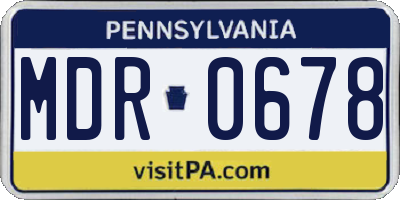 PA license plate MDR0678