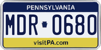 PA license plate MDR0680