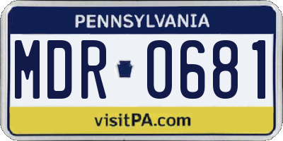 PA license plate MDR0681