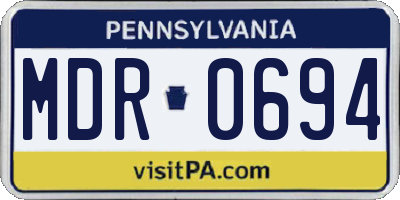 PA license plate MDR0694