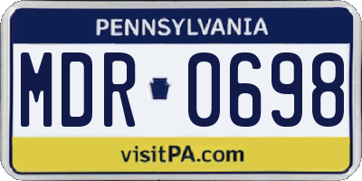 PA license plate MDR0698