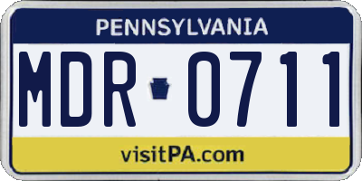 PA license plate MDR0711