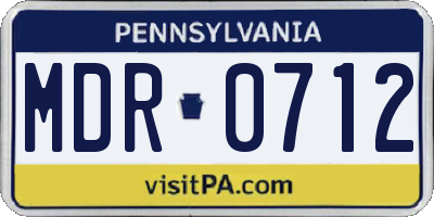 PA license plate MDR0712