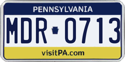 PA license plate MDR0713