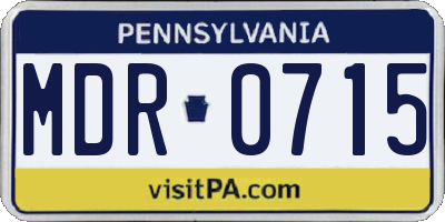 PA license plate MDR0715