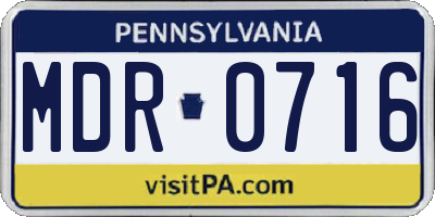 PA license plate MDR0716