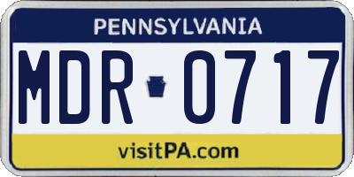 PA license plate MDR0717