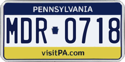PA license plate MDR0718