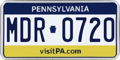 PA license plate MDR0720