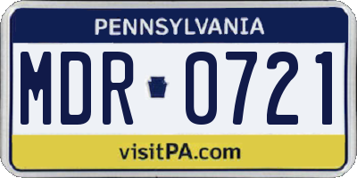 PA license plate MDR0721