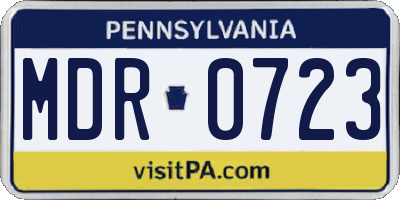 PA license plate MDR0723