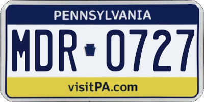 PA license plate MDR0727