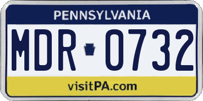 PA license plate MDR0732