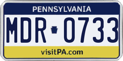 PA license plate MDR0733