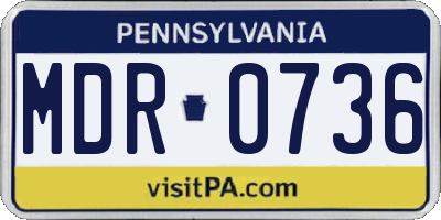 PA license plate MDR0736