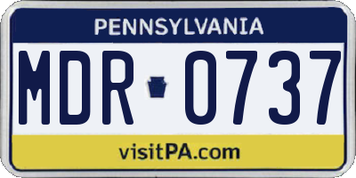 PA license plate MDR0737