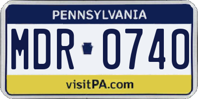 PA license plate MDR0740