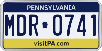 PA license plate MDR0741