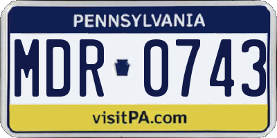 PA license plate MDR0743
