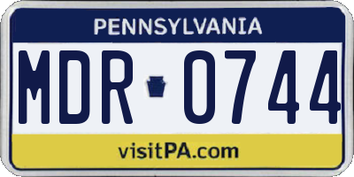 PA license plate MDR0744