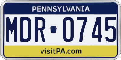 PA license plate MDR0745