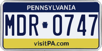 PA license plate MDR0747
