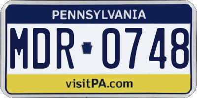 PA license plate MDR0748
