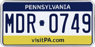 PA license plate MDR0749
