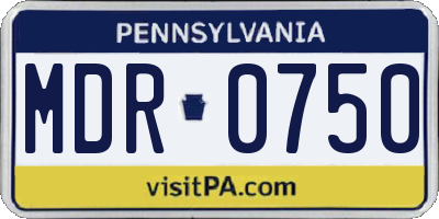 PA license plate MDR0750