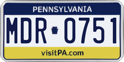 PA license plate MDR0751