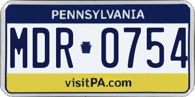 PA license plate MDR0754