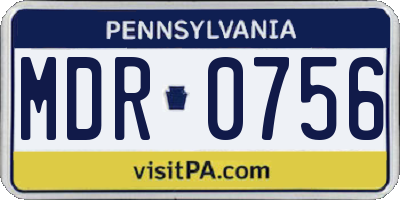 PA license plate MDR0756