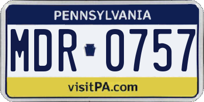 PA license plate MDR0757