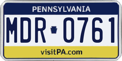 PA license plate MDR0761