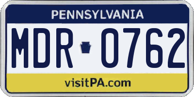 PA license plate MDR0762