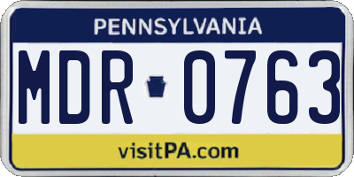 PA license plate MDR0763