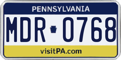 PA license plate MDR0768