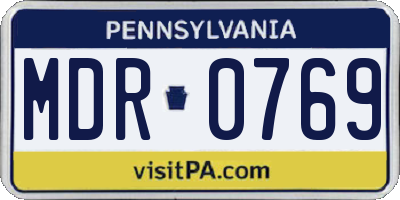 PA license plate MDR0769