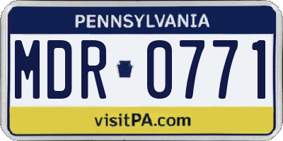 PA license plate MDR0771