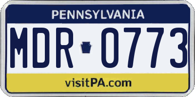 PA license plate MDR0773