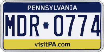 PA license plate MDR0774