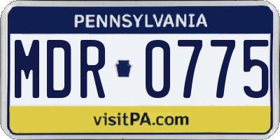 PA license plate MDR0775
