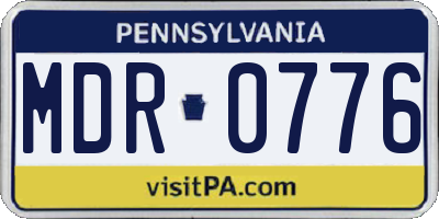 PA license plate MDR0776