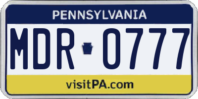 PA license plate MDR0777