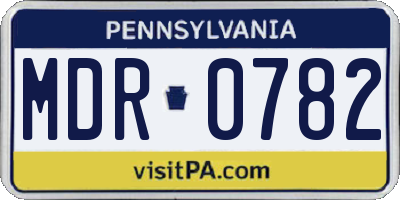PA license plate MDR0782