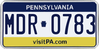 PA license plate MDR0783