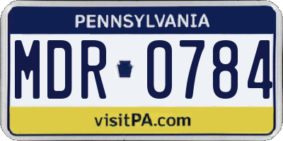 PA license plate MDR0784